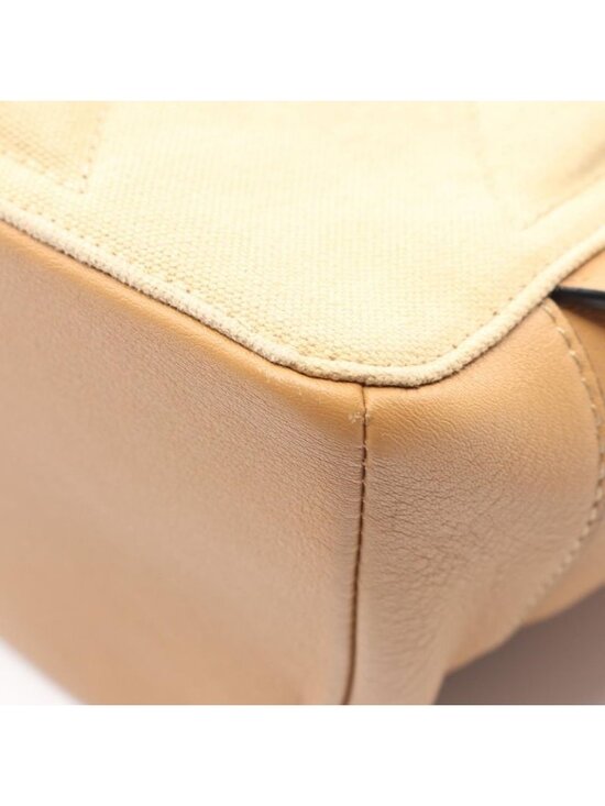 Loewe Backpack Round Beige Canvas Leather main image 4
